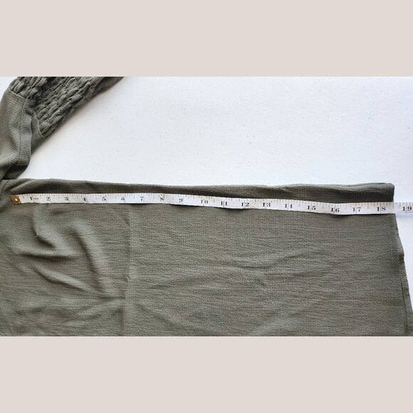 MICHAEL by Michael Kors Long Sleeve Green Bohemian Top with Bell Sleeves - Picture 9 of 9